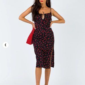 Princess Polly Noda Midi Dress Black/Red